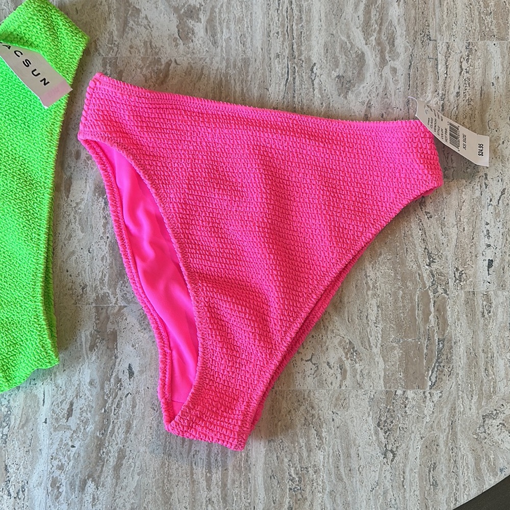 PACSUN HIGH WAISTED BIKINI BOTTOMS🩷💚✨ - Picture 4 of 5